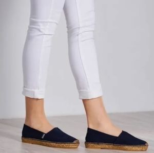Viscata Barceloneta Espadrille Flats – Women’s Canvas Slip-On Shoes, (Navy)